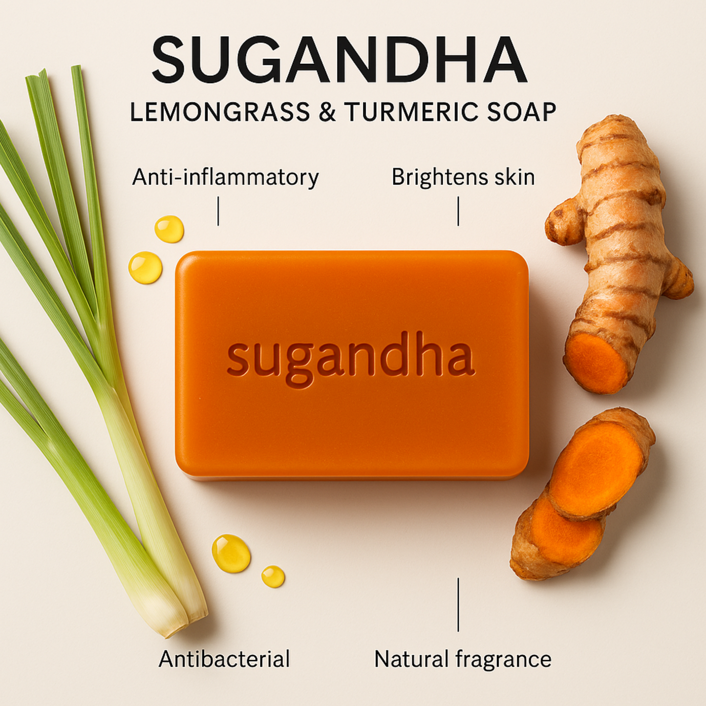 Sugandha Lemongrass Soap Pack Of 3
