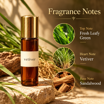 Sugandha Konkan Vetiver Roll-On Perfume — Pack of 2 × 3 ml