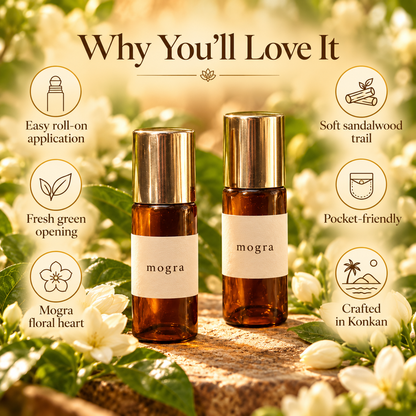 Sugandha Konkan Mogra Roll-On Perfume — Pack of 2 × 3 ml