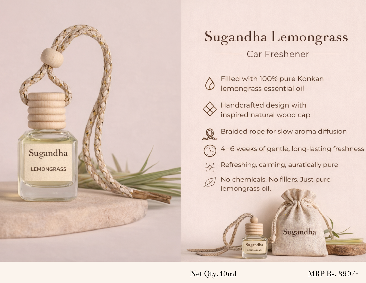 The Konkan Freshness Kit by Sugandha – 5 -in-1 Natural Home, Car & Body Care Kit