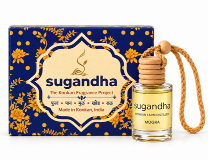 Mogra car perfume with Sugandha botanical box