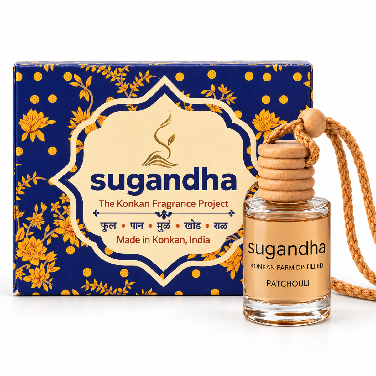 Sugandha Patchouli car perfume — box
