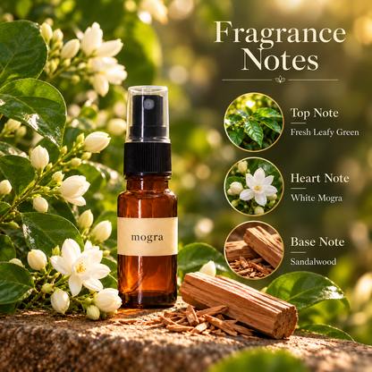 Sugandha Konkan Mogra — fragrance notes: fresh leafy green, signature heart and sandalwood